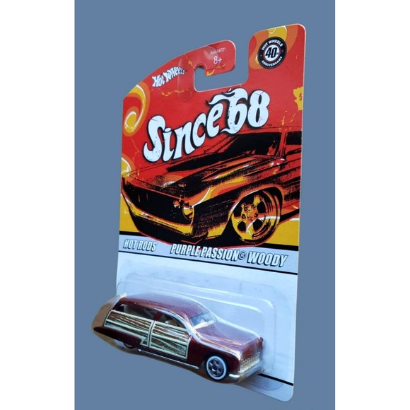 2008 Hot Wheels PURPLE PASSION WOODY Since 68 Hot Rods Metalflake Burgundy 1:64 - Picture 7 of 10